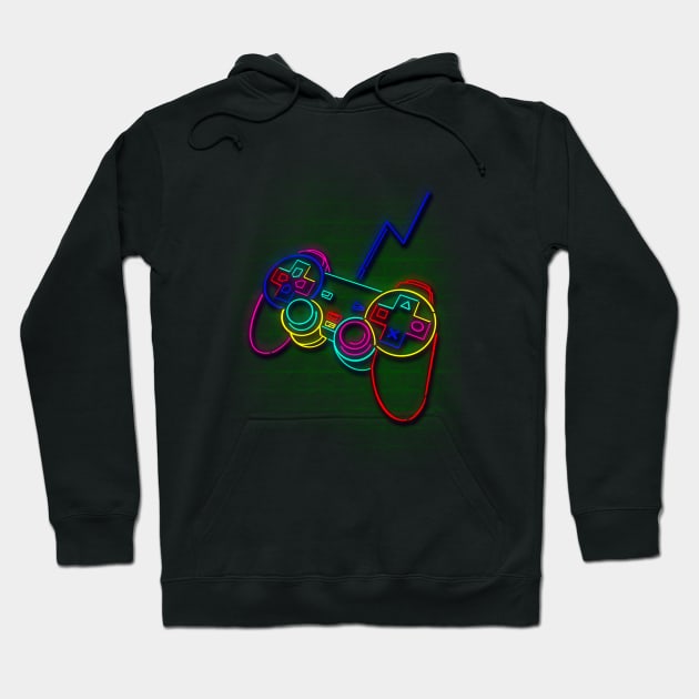 Neon joystick Hoodie by BAJAJU